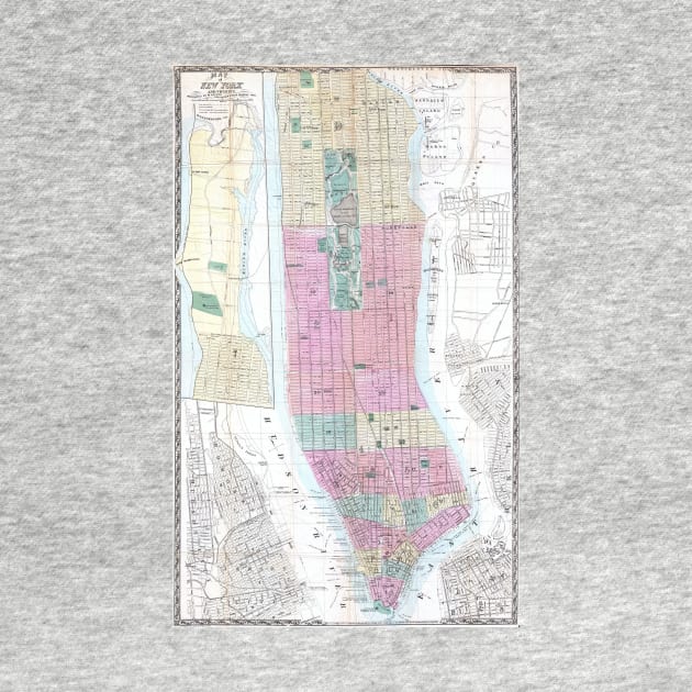 Vintage Map of Lower Manhattan (1865) by Bravuramedia